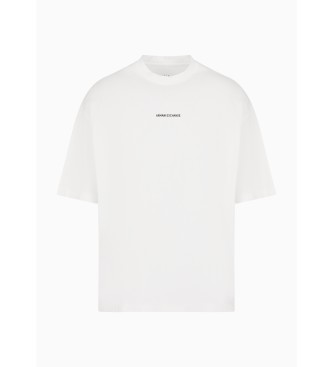 Armani Exchange T-shirt z białym nadrukiem z tyłu