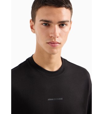 Armani Exchange T-Shirt in lockerer Passform mit Druck auf dem Rcken aus schwarzer ASV-Baumwolle