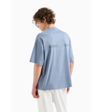 Armani Exchange T-shirt con stampa blu sul retro