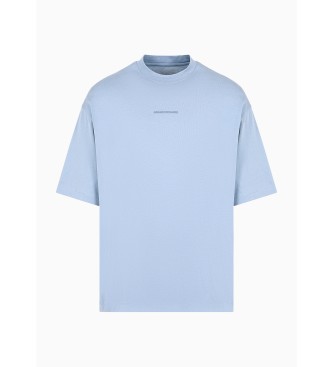 Armani Exchange T-shirt con stampa blu sul retro