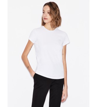 Armani Exchange Biały gładki T-shirt