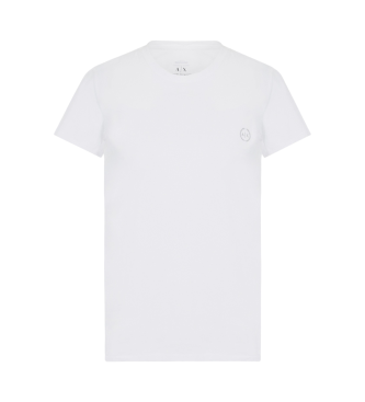 Armani Exchange Biały gładki T-shirt