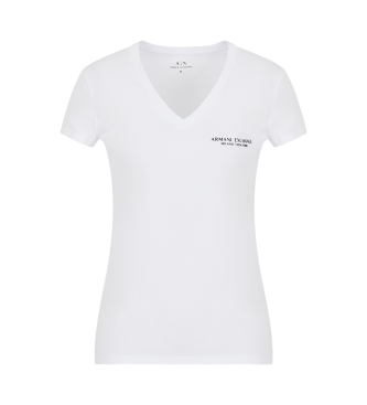 Armani Exchange Biały gładki T-shirt