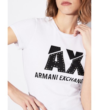 Armani Exchange Vit T-shirt med logotyp