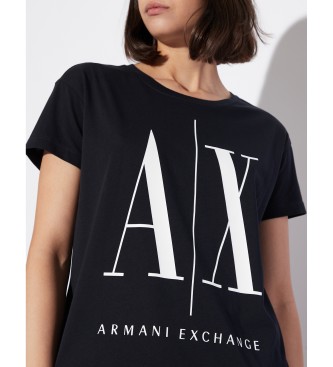 Armani Exchange Granatowa koszulka z krótkim rękawem