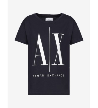 Armani Exchange Marineblaues Kurzarm-T-Shirt