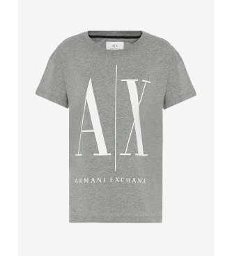 Armani Exchange Graues Kurzarm-T-Shirt