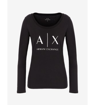 Armani Exchange Koszulka z krótkim rękawem czarna