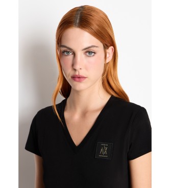 Armani Exchange enfrgad svart T-shirt