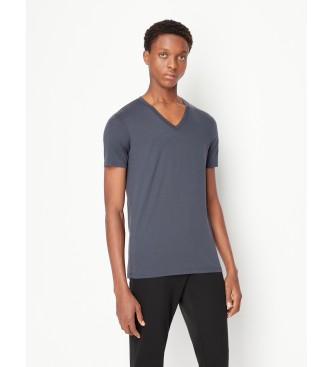 Armani Exchange Camiseta regular fit de punto de algodn Pima marino