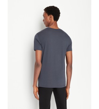 Armani Exchange Camiseta regular fit de punto de algodn Pima marino