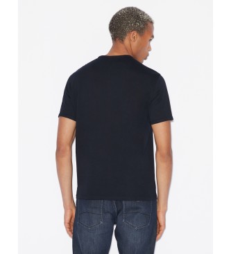 Armani Exchange Marineblaues Strick-T-Shirt