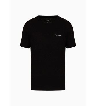 Armani Exchange T-shirt nera con mini logo