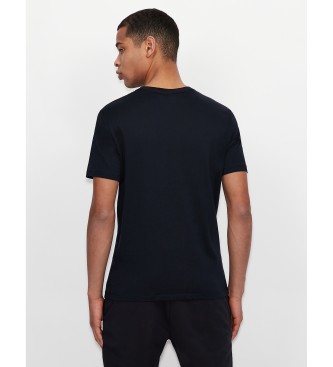 Armani Exchange T-shirt blu scuro con mini logo