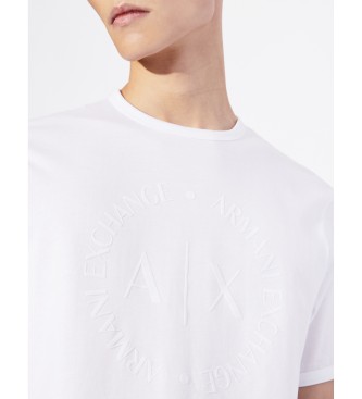 Armani Exchange Majica z logotipom Okrogla bela