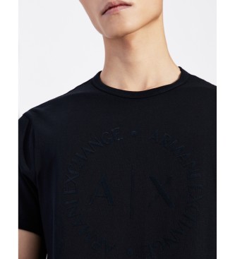 Armani Exchange T-shirt logo rund navy