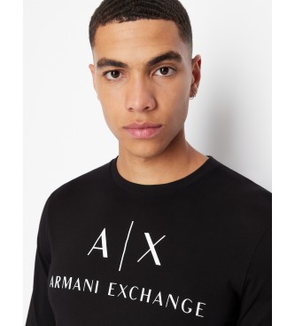 Armani Exchange T-shirt com logtipo preto