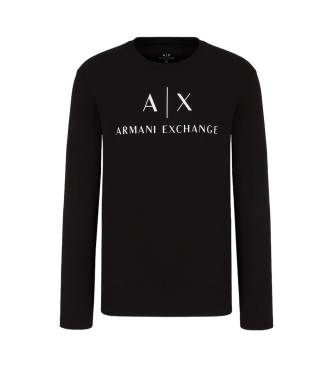 Armani Exchange Logo-T-Shirt schwarz