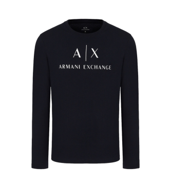 Armani Exchange Maglietta semplice blu scuro