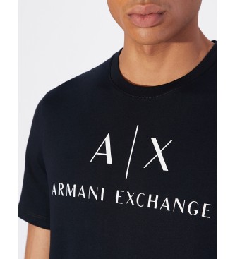 Armani Exchange Marinbl stickad T-shirt med normal passform
