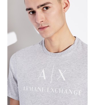 Armani Exchange T-shirt de malha cinzenta de ajuste regular