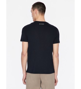 Armani Exchange T-shirt a quadretti blu scuro