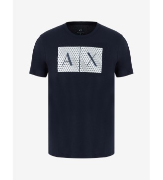 Armani Exchange T-shirt a quadretti blu scuro