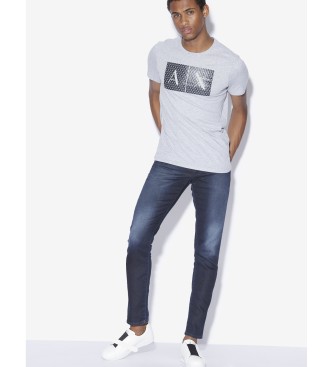 Armani Exchange T-shirt grigia con logo