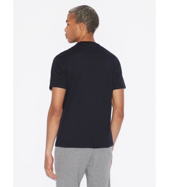 Armani Exchange Stickad T-shirt med normal passform Vanlig marinbl frg