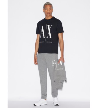 Armani Exchange Stickad T-shirt med normal passform Vanlig marinbl frg