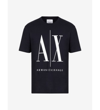 Armani Exchange Regular fit gebreid T-shirt Effen marineblauw