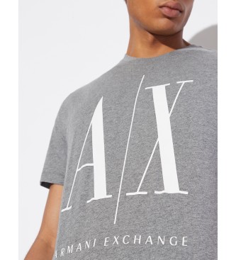 Armani Exchange T-shirt de malha de corte regular Cor cinzenta lisa