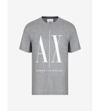 Armani Exchange Regular fit knit T-shirt Plain colour grey