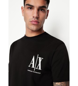 Armani Exchange Czarny T-shirt z dzianiny