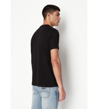 Armani Exchange Czarny T-shirt z dzianiny