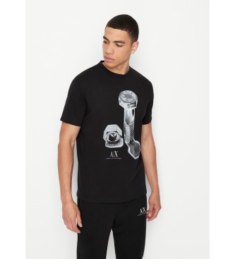 Armani Exchange Regular fit strik T-shirt sort