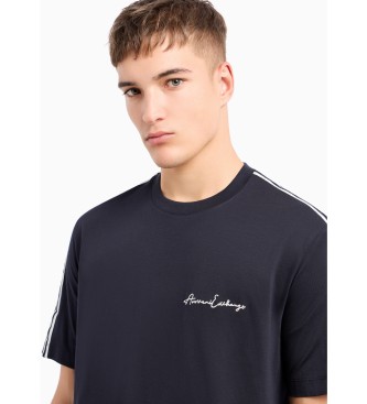Armani Exchange Marineblaues T-Shirt im Standardschnitt