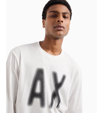 Armani Exchange Langrmeliges weies Logo-T-Shirt