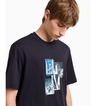 Armani Exchange Marineblaues Kurzarm-T-Shirt