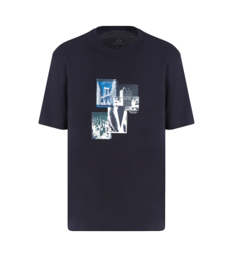 Armani Exchange Marineblaues Kurzarm-T-Shirt