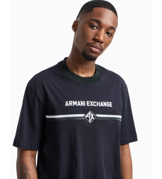 Armani Exchange Navy T-shirt met korte mouwen en ronde hals