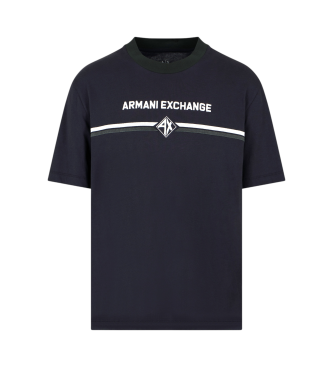 Armani Exchange Navy T-shirt met korte mouwen en ronde hals