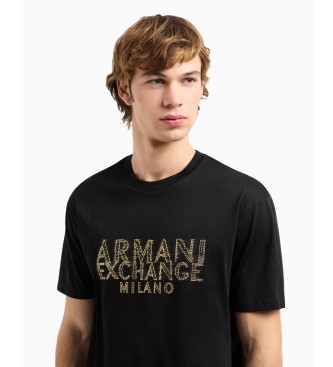 Armani Exchange Camiseta de manga corta cuello redondo negro