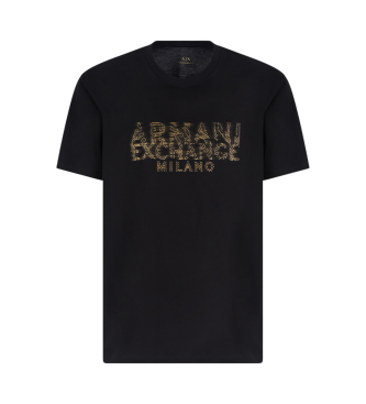 Armani Exchange Camiseta de manga corta cuello redondo negro