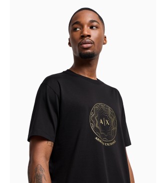 Armani Exchange T-shirt noir  col ras du cou