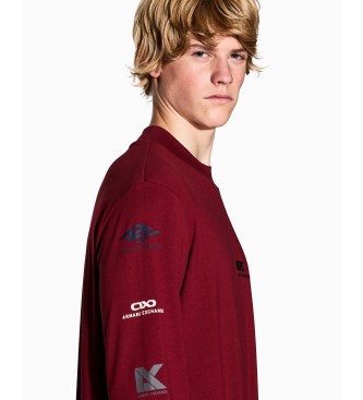Armani Exchange Multilogo T-shirt maroon
