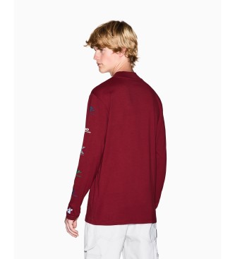 Armani Exchange Multilogo T-shirt maroon