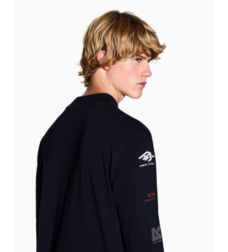 Armani Exchange T-shirt Multilogo navy