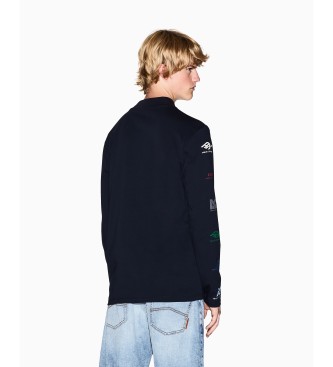 Armani Exchange T-shirt Multilogo navy
