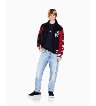 Armani Exchange T-shirt Multilogo navy